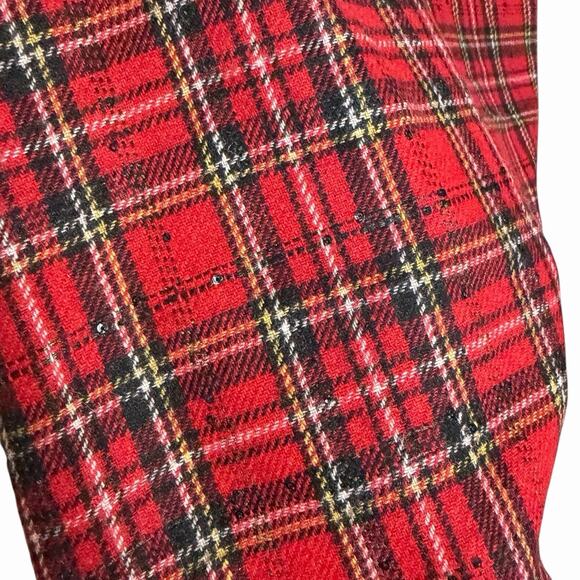 TALBOTS NWT PLAID SEQUIN WOOL BLEND SKIRT PREPPY HOLIDAY CHRISTMAS PLUS SIZE 16 - Picture 2 of 6